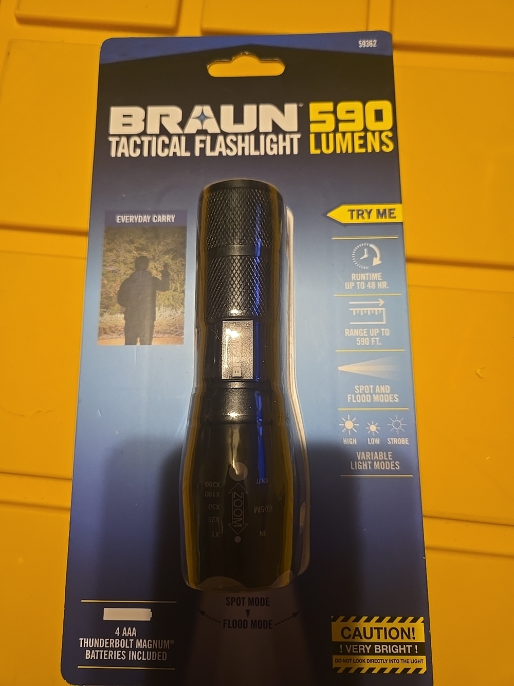 Braun Tactical Flashlight 590 Lumens - Black